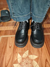 啄木鳥(niǎo)粗跟小皮鞋女2026新款春秋復古增高小皮鞋松糕軟底英倫風(fēng)樂(lè )福鞋女 黑色 37 (235mm) 曬單實(shí)拍圖