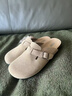 情侶款真皮包頭勃肯鞋女2026新款春秋爆款男女同款懶人外穿半拖鞋 淺卡其168【平底.真軟木.升級版.標準碼】 37 曬單實(shí)拍圖
