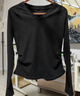 歐迪芬打底衫女時(shí)尚V領(lǐng)無(wú)痕內搭女收腰顯瘦秋冬軟磨毛柔軟長(cháng)袖T恤黑XL 曬單實(shí)拍圖