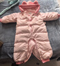 巴拉巴拉嬰兒羽絨服連體衣冬裝新款寶寶男童女童哈衣爬服加厚保暖萌趣 粉色小貓-白鴨絨 73 cm-充絨量74g 曬單實(shí)拍圖