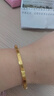 丹芙妮極細實(shí)心18k金色鐲子女輕奢小眾設計感簡(jiǎn)約百搭精美手飾不掉色 極細黃金色手鐲 曬單實(shí)拍圖