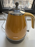 德龍（Delonghi）電熱水壺 復古家用304不銹鋼燒水電水壺 自動(dòng)斷電1.7L大容量 KBO2001.CY 波西塔諾黃 禮物 曬單實(shí)拍圖