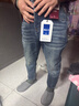 英爵紳（YINGJUESHEN）高端刺繡牛仔八分褲男修身小腳2026新款彈力小個(gè)子男士九分長(cháng)褲子 藍色 八分褲-2 33 （150-160斤） 曬單實(shí)拍圖