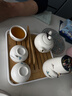 金鑲玉 旅行茶具套裝 便攜陶瓷功夫茶具手提包帶茶盤(pán)茶壺茶杯 一壺四杯 稱(chēng)心如意旅行茶具 曬單實(shí)拍圖