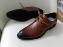 普步仕品牌真皮皮鞋男2026年新款商務(wù)正裝尖頭防臭男鞋休閑內增高軟底鞋 棕色內增高 39 曬單實(shí)拍圖
