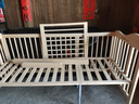 優(yōu)樂(lè )博（ULOP）櫸木拼接嬰兒床實(shí)木大人可睡無(wú)縫連接可調節高度移動(dòng)多功能寶寶床 單床+送空氣纖維床墊【110*60*6CM】 帶延長(cháng)板+加高護欄+9檔高度可調+0-12歲可用 曬單實(shí)拍圖