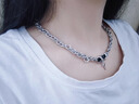 BJYL項鏈男士潮流嘻哈風(fēng)男生鎖骨鏈簡(jiǎn)約百搭吊墜男款鈦鋼衛衣配飾鏈子 曬單實(shí)拍圖