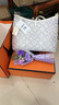 VQGT母親節送媽媽老婆生日禮物實(shí)用廣西非遺手工壯錦女包包新款托特包 銀紫蝴蝶紋+禮盒裝【送精美花束+絲巾】 曬單實(shí)拍圖
