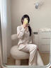CGZK【100%桑蠶絲】睡衣女春秋季夏款Kitty凱蒂貓高級感長(cháng)家居服套裝 香檳KT【長(cháng)袖+長(cháng)褲+發(fā)圈】 XL 推薦120-140斤 曬單實(shí)拍圖