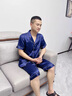 上海故事真絲睡衣男夏季100%桑蠶絲綢短袖薄款男士家居服生日禮物送男友 灰色【禮盒裝】 XL 曬單實拍圖