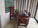 閃朗老船木實(shí)木茶桌組合新款茶臺全套茶幾功夫泡茶臺簡(jiǎn)約家用陽(yáng)臺茶桌 （圈椅+4客椅）+平頭桌板1.2米 曬單實(shí)拍圖