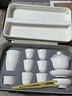 旅行茶具套裝德化功夫茶具三才蓋碗泡茶杯帶茶盤(pán)公司活動(dòng)伴手 10頭純白夏風(fēng)蓋碗六杯盤(pán)巾夾灰包 曬單實(shí)拍圖