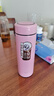 富光玻璃內膽不銹鋼真空保溫杯商務(wù)車(chē)載便攜泡茶杯玻璃杯男女水杯 草莓粉 360ml 曬單實(shí)拍圖
