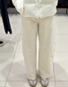 優(yōu)衣庫常規款女裝針織廓形長(cháng)褲/彎刀鐮刀褲子483722 482287 482287/01乳白色 L 曬單實(shí)拍圖