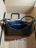 CHARLES&KEITH褶皺油蠟皮手提單肩腋下包女生日禮物送女友CK2-40271360 Noir黑色 M 曬單實(shí)拍圖
