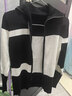 皮爾卡丹（pierre cardin）撞色毛衣女針織開(kāi)衫顯瘦V領(lǐng)拉鏈打底上衣輕熟風(fēng)簡(jiǎn)約氣質(zhì)小眾長(cháng)袖 黑白配 M 曬單實(shí)拍圖