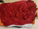 皮爾卡丹（pierre cardin）加絨襯衫女2024年秋冬新款冬季加厚荷葉邊內搭打底緞面立領(lǐng)襯衣寸 酒紅色加絨 S 推薦80-95斤 曬單實(shí)拍圖