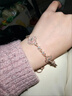 可抽拉款千金感貝母四葉草手鏈甜美玫瑰金氣質(zhì)手飾百搭 粉紅色 曬單實(shí)拍圖