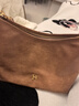 百麗女包質(zhì)感植鞣斜挎包送禮油蠟質(zhì)感hobo包X7468DX5 棕色 曬單實(shí)拍圖
