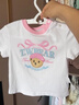 Teenie Weenie Kids小熊童裝25夏新款女寶寶可愛(ài)全棉撞色短袖T恤 象牙白 110cm 曬單實(shí)拍圖