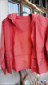 春秋大碼女裝拉鏈連帽短外套薄款媽媽裝上衣百搭寬松純色大口袋新 西瓜紅 XL 建議105-120斤 曬單實(shí)拍圖