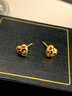 世紀緣豹紋愛(ài)心耳釘足金5D無(wú)氰琺瑯個(gè)性甜酷辣妹耳飾生日禮物送女友 1.14g 曬單實(shí)拍圖