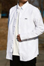 金利來(lái)【牛津紡/純棉】2026春夏新款長(cháng)袖襯衫男士時(shí)尚休閑紐扣領(lǐng)襯衣 白色-00 S 165/84A 推薦90-110斤 曬單實(shí)拍圖