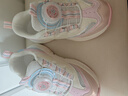 泰蘭尼斯春季兒童運動(dòng)鞋時(shí)尚旋鈕女童跑步鞋3-15歲透氣老爹鞋白/粉/藍27碼 曬單實(shí)拍圖