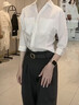 VEROMODA襯衫2026春季新款收腰V領(lǐng)可調節袖長(cháng)通勤上衣326131001 本白 M 曬單實(shí)拍圖