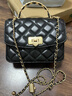 CHARLES&KEITH菱格鏈條手提斜挎包小方包包女包生日禮物CK2-50701608 Black黑色 S 曬單實(shí)拍圖
