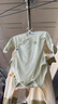 Aengbay昂貝 嬰兒長(cháng)袖薄款包屁衣三角哈衣寶寶夏天連體爬服睡衣純棉 仙人掌（棉含量100％） 淺綠色 59cm 曬單實(shí)拍圖