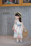 酷樂(lè )羊女童連衣裙夏裝2026新款洋氣兒童公主裙背心裙女孩度假掛脖吊帶裙 米白色 120 曬單實(shí)拍圖