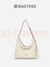 BAGTREE【明星同款】包包樹(shù)圖南包頭層植鞣牛皮hobo單肩通勤斜挎腋下包女 皎月白-中號 小眾輕奢女包 曬單實(shí)拍圖
