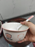 釉下彩可愛(ài)卡通碗碟套裝家用高顏值陶瓷碗筷盤(pán)餐具 2碗2勺 4件套 曬單實(shí)拍圖