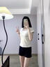 燦圖韓系純色正肩短袖t恤女裝夏季新款內搭打底衫百搭修身顯瘦上衣服 花灰色 M 曬單實(shí)拍圖