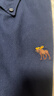 Abercrombie & Fitch【李現同款】小麋鹿圖案美式牛津長(cháng)袖襯衫25秋冬男裝125-5224 海軍藍 M (180/100A) 曬單實(shí)拍圖