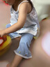 班喜迪女童牛仔褲夏裝洋氣兒童喇叭褲寬松女寶寶冰絲褲七分小童褲子夏季 藍色 100 曬單實(shí)拍圖