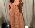 MUJI 女式 漢麻水洗 長(cháng)袖襯衫連衣裙 女裝裙子 26年春季新品 BC2R2A6S 深橙色 M （160/84A） 曬單實(shí)拍圖