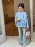 女童超好看喇叭褲春裝2026新款兒童微喇牛仔褲女孩大童緊身褲子春 淺藍色【春秋款】 140 曬單實(shí)拍圖