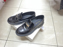 百麗（Belle）復古褶皺面牛皮樂(lè )福鞋2026春新商場(chǎng)同款粗跟單鞋F2G1DAA6 黑色 34 (220mm) 曬單實(shí)拍圖