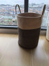 京東物流 中古風(fēng)臟衣籃編織收納筐娃娃收納桶家用高顏值臟衣簍 麻黑雙拼色 38*38*50cm 產(chǎn)品為折疊發(fā)貨復原請看說(shuō)明 曬單實(shí)拍圖