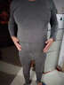莫代爾夏季男士冰絲內衣莫代爾青年秋衣秋褲套裝薄款打底大碼修身套裝 薄款套裝(圓 領(lǐng)深灰) M 【85-100斤內】 曬單實(shí)拍圖