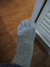 浪莎襪子男純棉五指襪秋冬加厚棉襪抑菌吸汗中筒男襪分腳趾防臭襪6雙 四季款_白色 6雙 均碼 曬單實(shí)拍圖