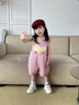 嘟嘟家兒童夏季背帶褲套裝男童夏裝短袖T恤褲子兩件套女童工裝褲童裝潮 淺丁香粉 90 曬單實(shí)拍圖