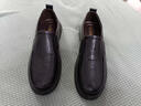 普步仕品牌一腳蹬豆豆鞋男2026秋季真皮軟皮商務(wù)休閑鞋中年軟底防臭皮鞋 黑色 42 曬單實(shí)拍圖
