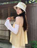 CACUSS遮陽(yáng)帽女春夏輕薄漁夫帽顯臉小盆帽戶(hù)外休閑太陽(yáng)帽子女 梔子黃 曬單實(shí)拍圖