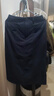 茵曼復古通勤開(kāi)叉半身裙秋女裝百搭舒適全棉中長(cháng)A字裙子 深藍色- S 曬單實(shí)拍圖