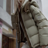 坦博爾羽絨服女短款時(shí)尚潮流可脫卸帽百搭保暖外套550388T 桉樹(shù)綠 165  曬單實(shí)拍圖