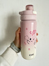 希樂(lè )（cille）316不銹鋼便攜兒童保溫杯高顏值學(xué)生大容量吸管水杯子櫻花粉560ml 曬單實(shí)拍圖