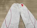 巴布豆（BOBDOG）女童褲子春新款兒童休閑褲洋氣女孩運動(dòng)輕跑褲闊腿薄款 白花灰150 曬單實(shí)拍圖